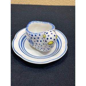Tiffany & Co Portugal Quimper Hen Egg Cup Vintage 1970s